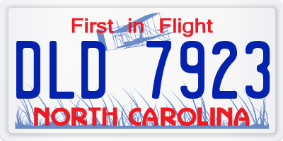 NC license plate DLD7923