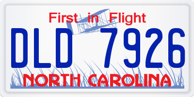 NC license plate DLD7926