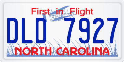 NC license plate DLD7927