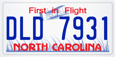 NC license plate DLD7931