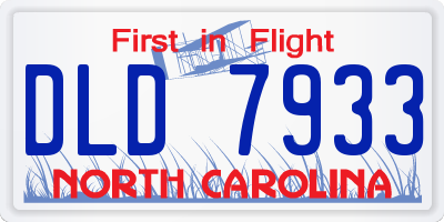 NC license plate DLD7933
