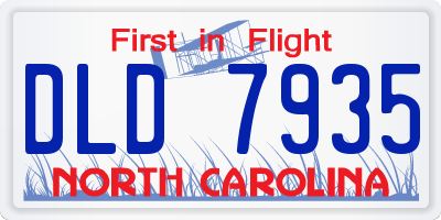 NC license plate DLD7935