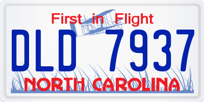 NC license plate DLD7937