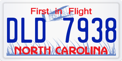 NC license plate DLD7938