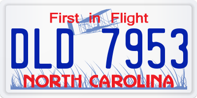 NC license plate DLD7953