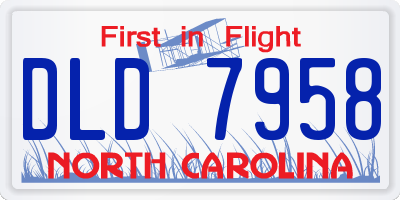 NC license plate DLD7958