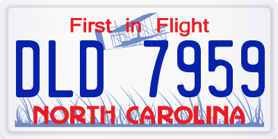 NC license plate DLD7959