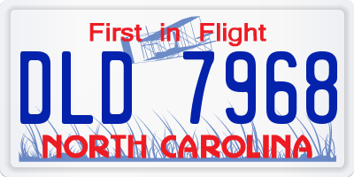 NC license plate DLD7968