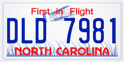NC license plate DLD7981