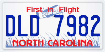 NC license plate DLD7982