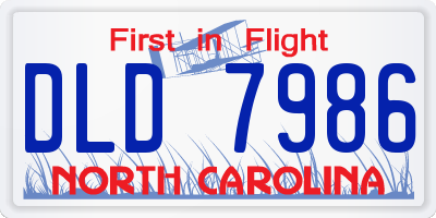NC license plate DLD7986