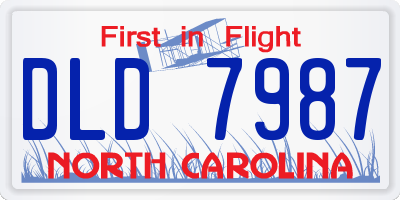 NC license plate DLD7987