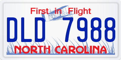 NC license plate DLD7988