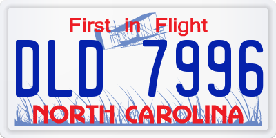 NC license plate DLD7996