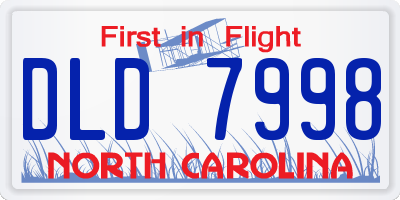 NC license plate DLD7998