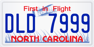 NC license plate DLD7999
