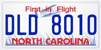 NC license plate DLD8010