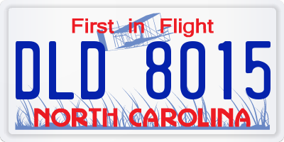 NC license plate DLD8015