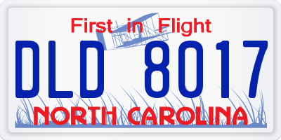 NC license plate DLD8017