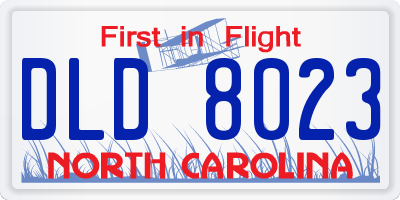 NC license plate DLD8023