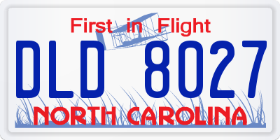 NC license plate DLD8027