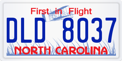 NC license plate DLD8037