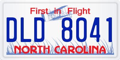 NC license plate DLD8041