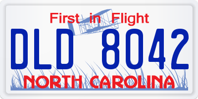 NC license plate DLD8042