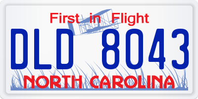 NC license plate DLD8043