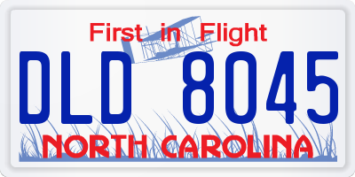 NC license plate DLD8045