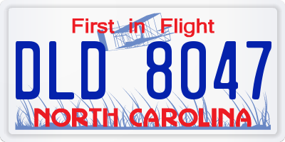 NC license plate DLD8047