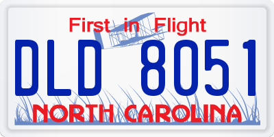 NC license plate DLD8051
