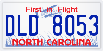 NC license plate DLD8053