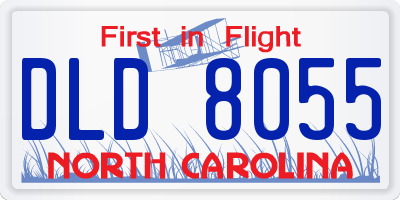NC license plate DLD8055