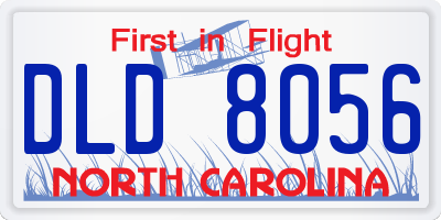 NC license plate DLD8056