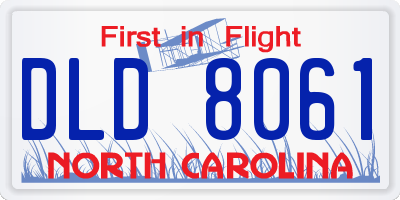 NC license plate DLD8061