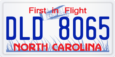 NC license plate DLD8065