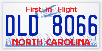 NC license plate DLD8066