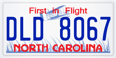 NC license plate DLD8067