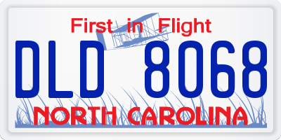 NC license plate DLD8068