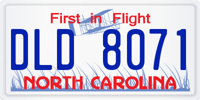 NC license plate DLD8071