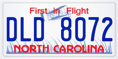 NC license plate DLD8072