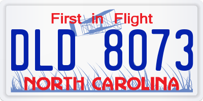 NC license plate DLD8073