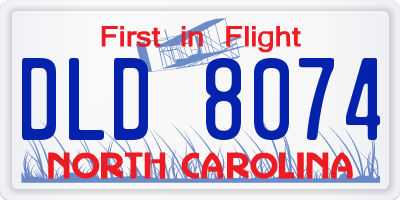 NC license plate DLD8074