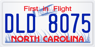 NC license plate DLD8075