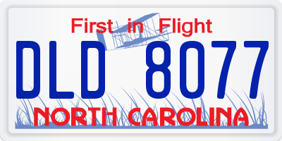 NC license plate DLD8077