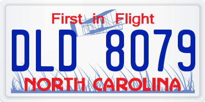 NC license plate DLD8079