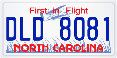NC license plate DLD8081