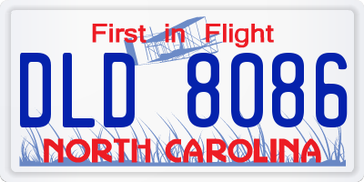 NC license plate DLD8086