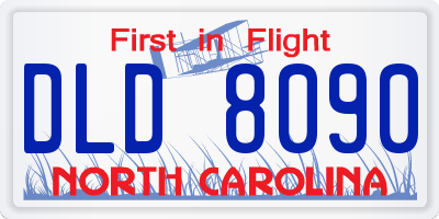 NC license plate DLD8090